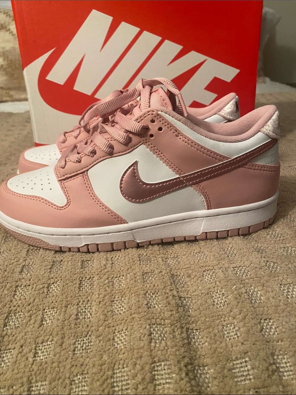 Nike Dunk Low GS Pink and White Sneakers